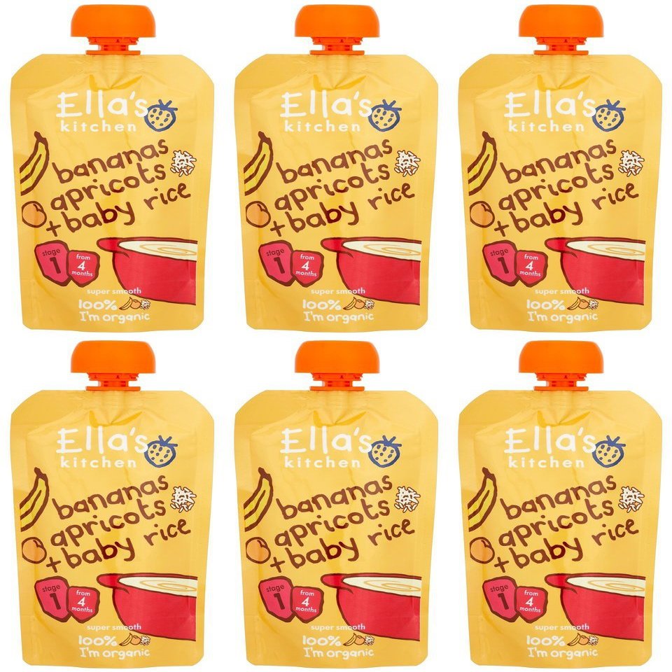 (6 PACK) - Ellas Kitchen - S1 Baby Rice Banana & Apricot | 120g | 6 PACK BUNDLE