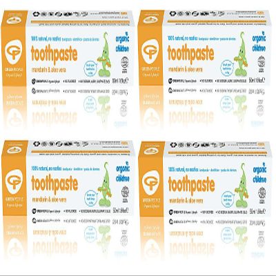Green People Childrens Mandarin & Aloe Vera Toothpaste 50ml (Pack of 4)