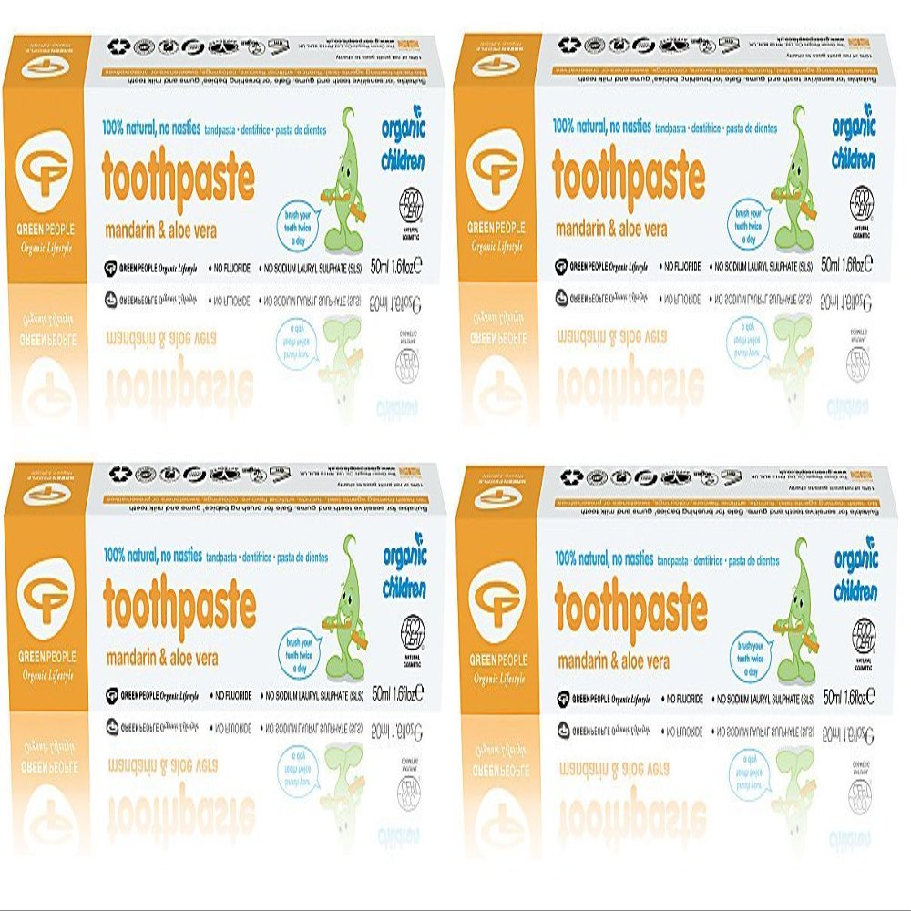 Green People Childrens Mandarin & Aloe Vera Toothpaste 50ml (Pack of 4)