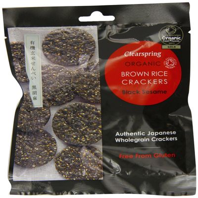 (10 PACK - Clearspring - Og Brown rice crackers - black | 40g | 10 PACK BUNDLE