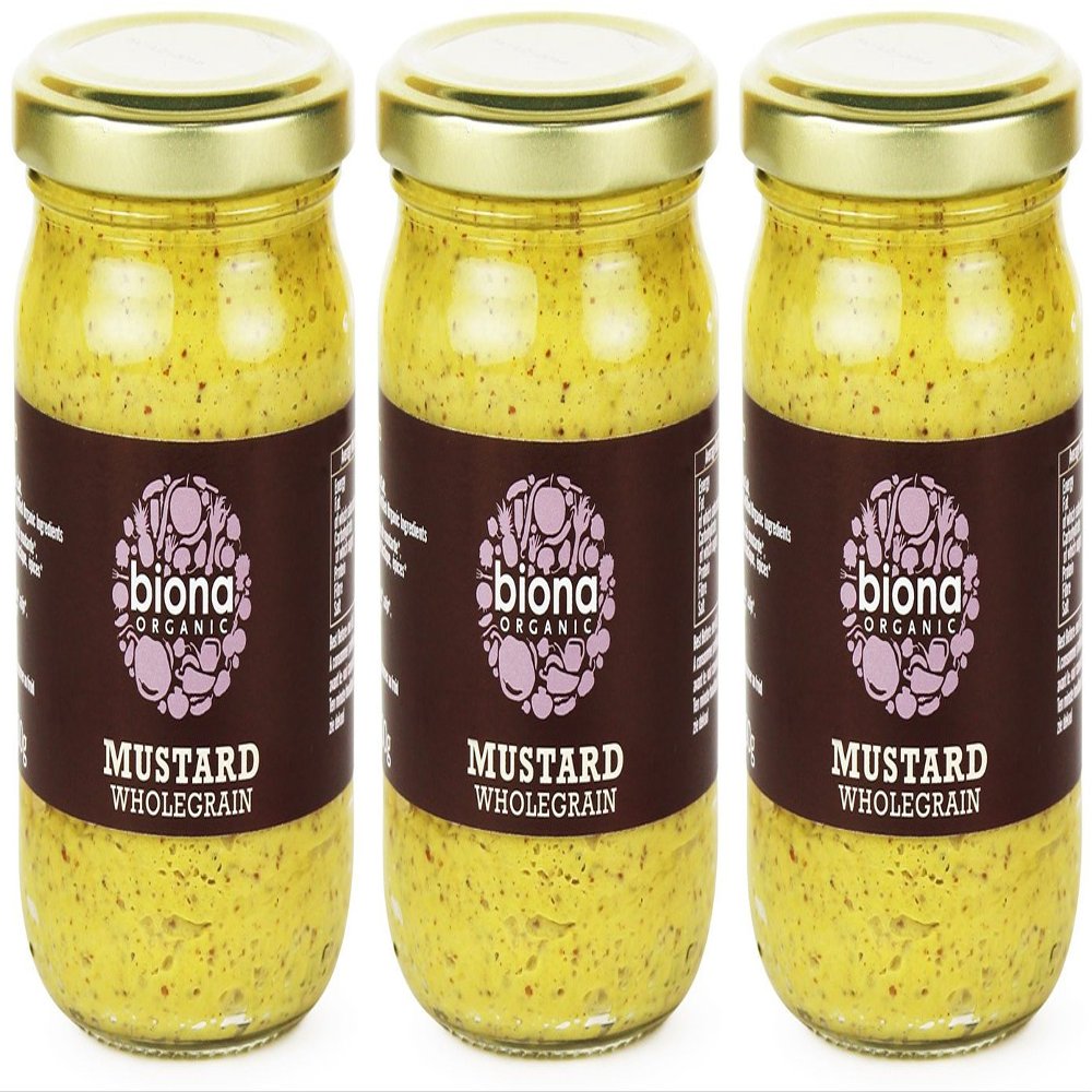 (3 PACK - Biona - Org Wholegrain Mustard | 200g | 3 PACK BUNDLE