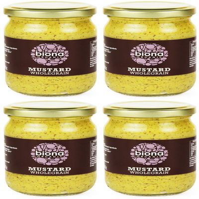 (4 PACK - Biona - Org Wholegrain Mustard | 200g | 4 PACK BUNDLE