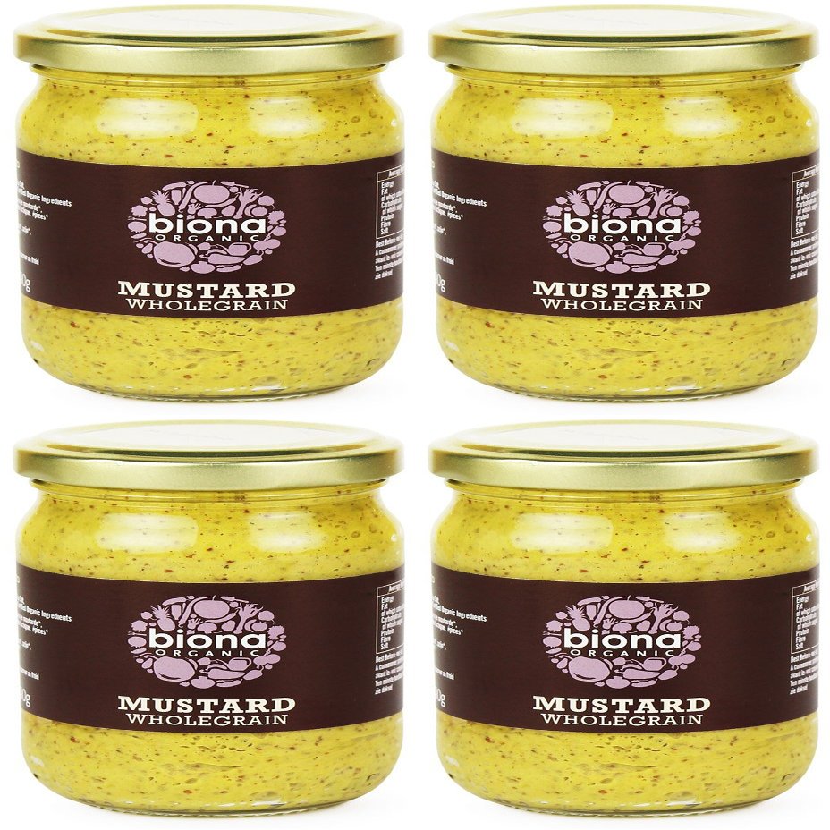(4 PACK - Biona - Org Wholegrain Mustard | 200g | 4 PACK BUNDLE