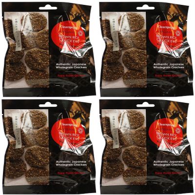 (4 PACK - Clearspring - Og Brown rice crackers - black | 40g | 4 PACK BUNDLE