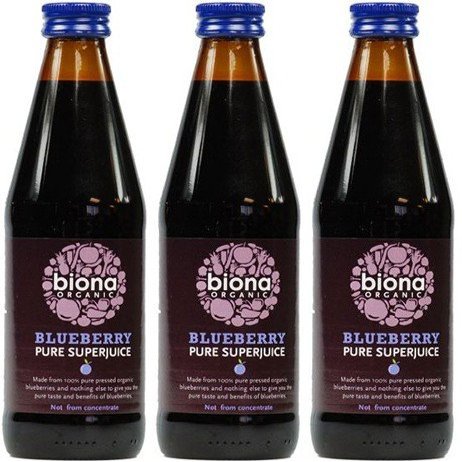 (3 Pack) - Biona - Organic Pure Blueberry Juice | 330ml | 3 Pack Bundle