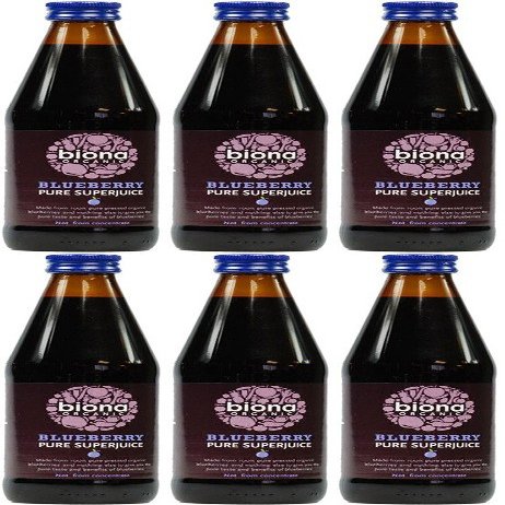 (6 Pack) - Biona - Organic Pure Blueberry Juice | 330ml | 6 Pack Bundle
