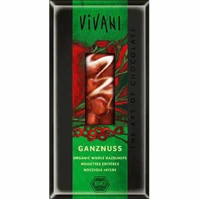(12 PACK) - Vivani - Milk whole Hazelnuts Chocolate | 100g | 12 PACK BUNDLE