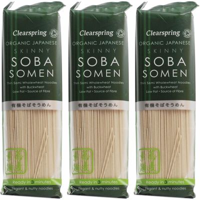 (3 PACK - Clearspring - OG skinny soba somen noodles | 200g | 3 PACK BUNDLE