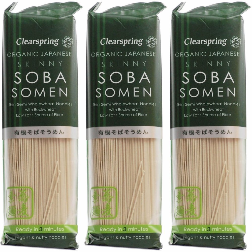 (3 PACK - Clearspring - OG skinny soba somen noodles | 200g | 3 PACK BUNDLE