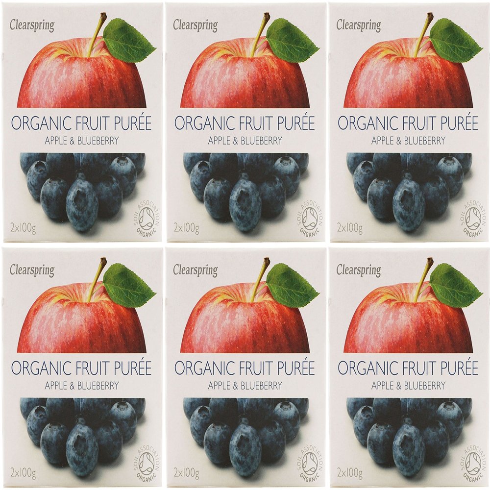 (6 PACK) - Clearspring - Fruit Puree Apple & Blueberry | 2 X 100g | 6 PACK BUNDLE