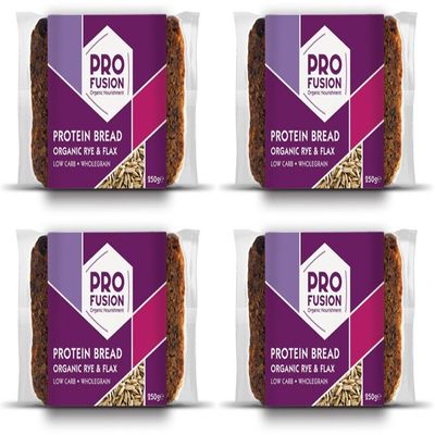 (4 PACK) - Profusion - Org Protein Bread - Rye & Flax | 250g | 4 PACK BUNDLE
