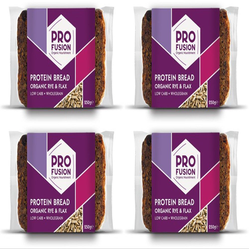 (4 PACK) - Profusion - Org Protein Bread - Rye & Flax | 250g | 4 PACK BUNDLE