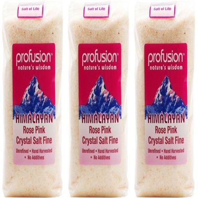 (3 Pack) - Profusion - Himalayan Pink Salt Fine | 500g | 3 Pack Bundle
