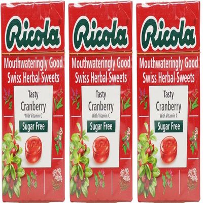(3 PACK) - Ricola - Cranberry SF Lozenges Box | 45g | 3 PACK BUNDLE