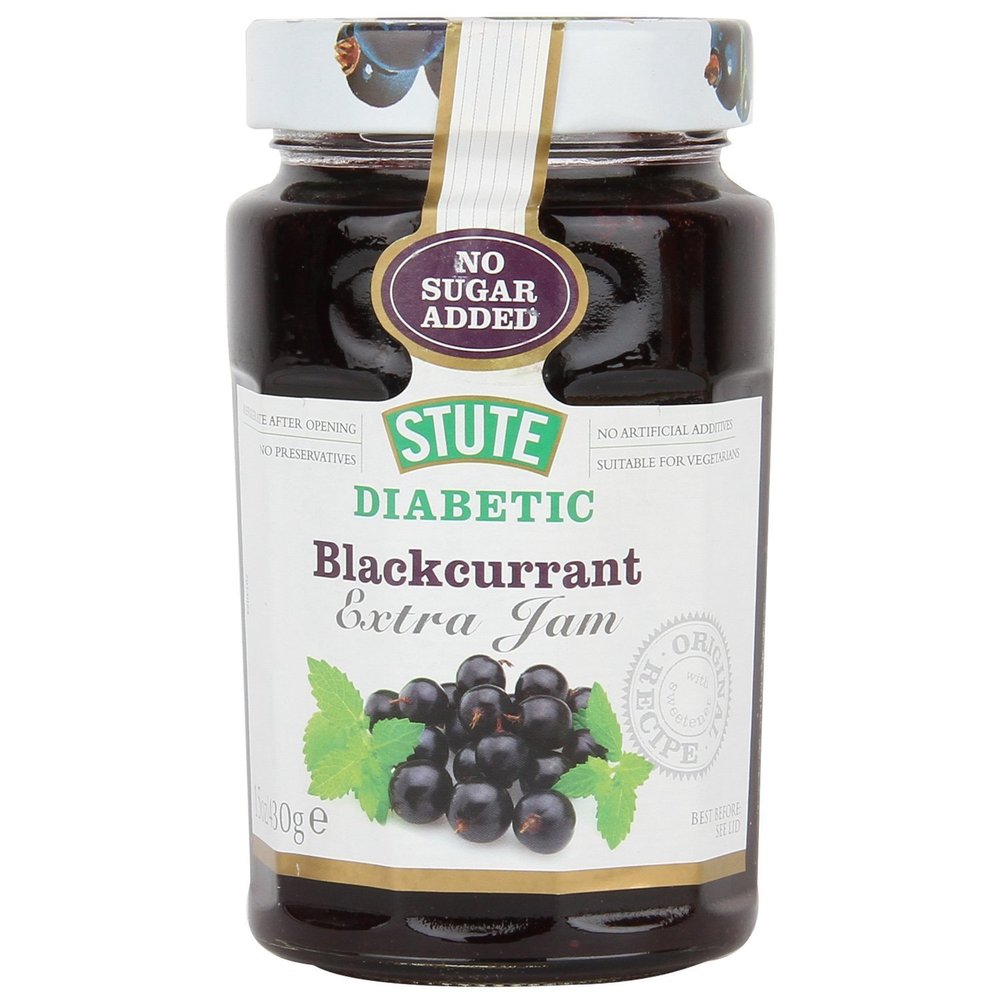 (4 PACK) - Stute - Diabetic Blackcurrant Jam | 430g | 4 PACK BUNDLE