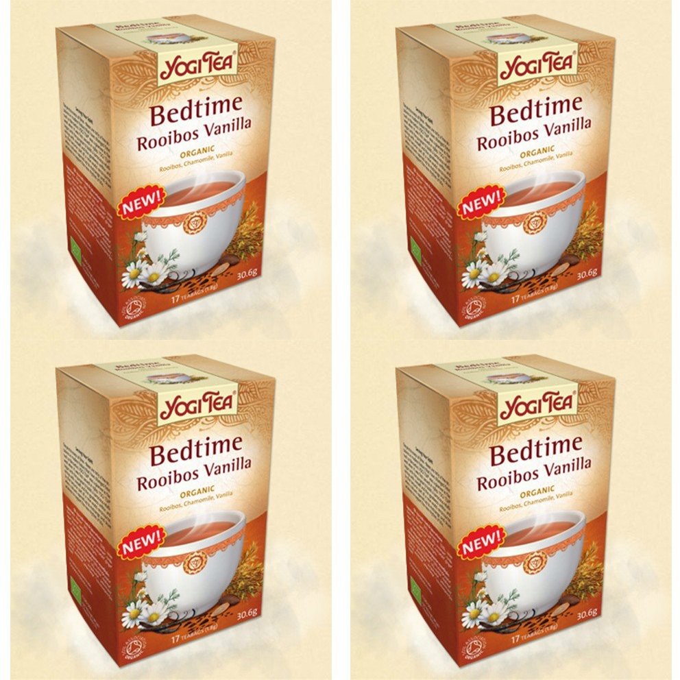(4 PACK) - Yogi Tea - Org Bedtime Rooibos Vanilla | 17 Bag | 4 PACK BUNDLE