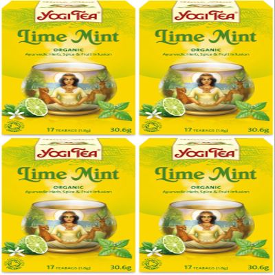 (4 PACK) - Yogi Tea - Lime Mint | 17 Bag | 4 PACK BUNDLE