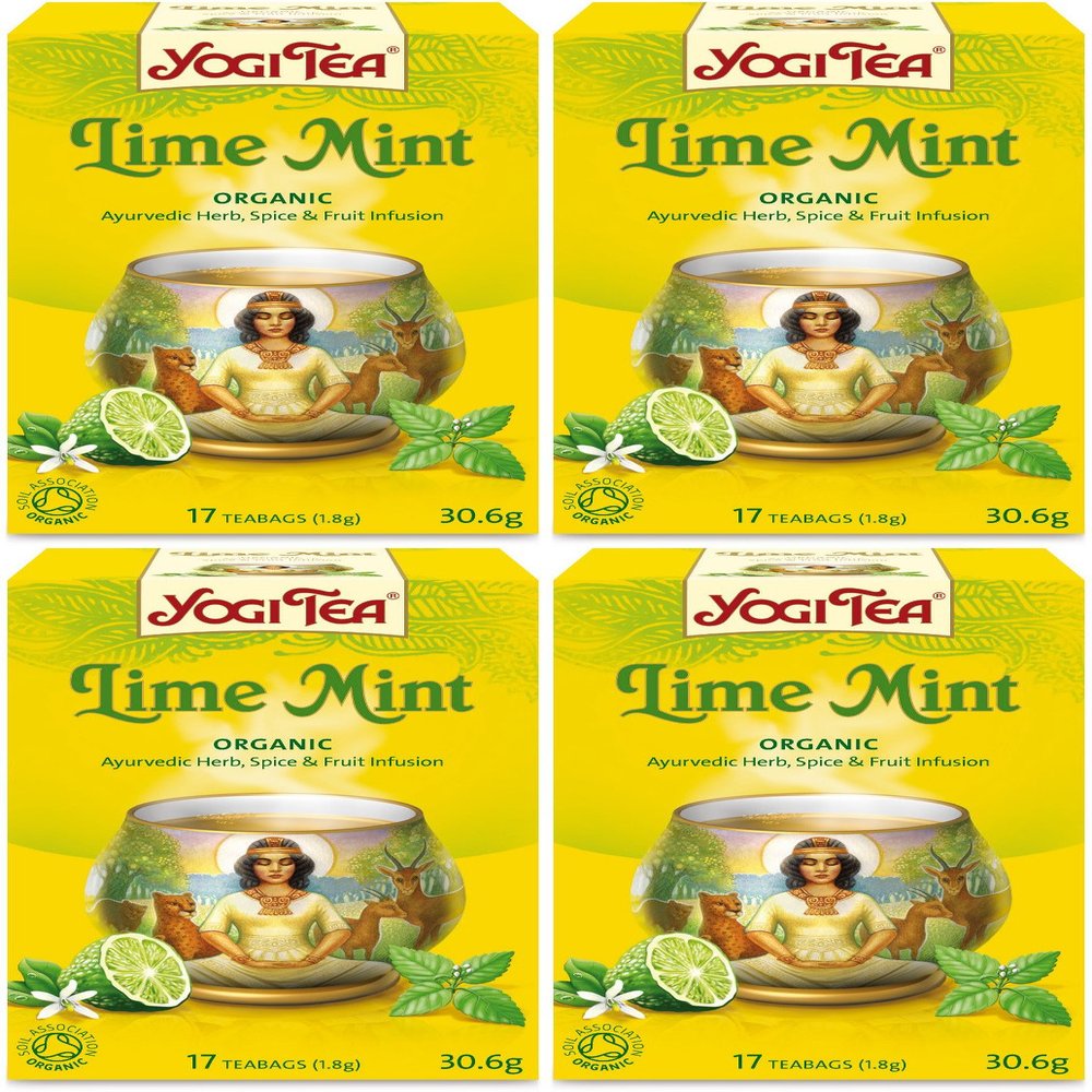 (4 PACK) - Yogi Tea - Lime Mint | 17 Bag | 4 PACK BUNDLE