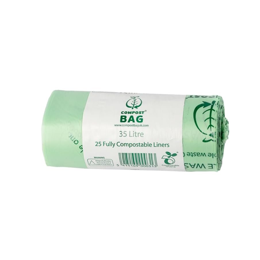 35 Litre x 50CompostBag Compostable Biodegradable Kitchen Food Waste Caddy Bin Liner Bags/Sacks (35L) - Certified EN13432