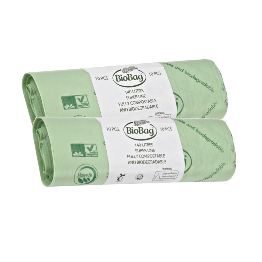 140 Litre x 20 BioBag Compostable Biodegradable Kitchen Food/Garden Waste Wheelie Bin Liner Bags/Sacks (140L) - Certified EN13432