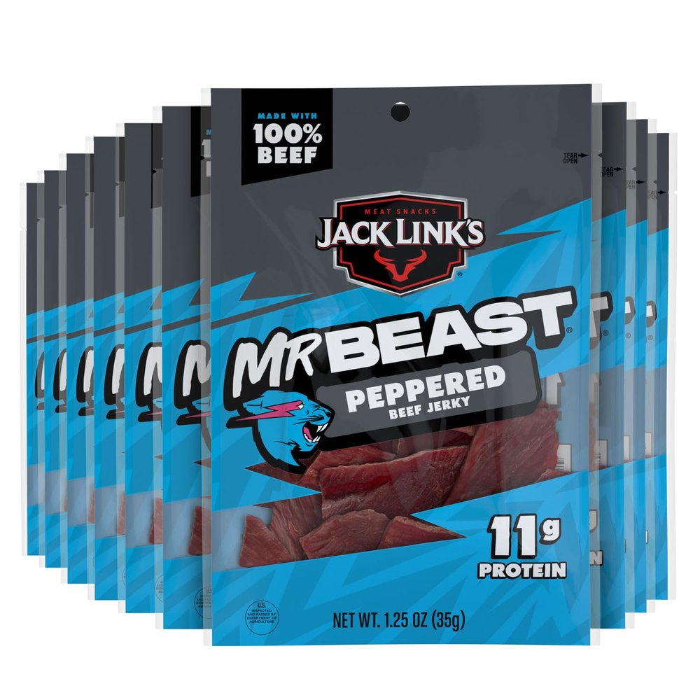 Jack Links Jerky Beef Peppered 1.25 Oz (Pack Of 10)
