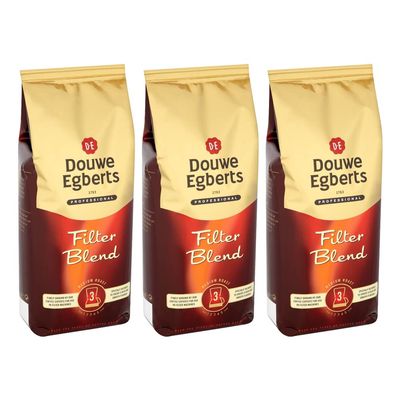 Douwe Egberts Professional Filter Blend Coffee 3KG French Press Cafetiere Ground Bag (3 x 1kg Bags)