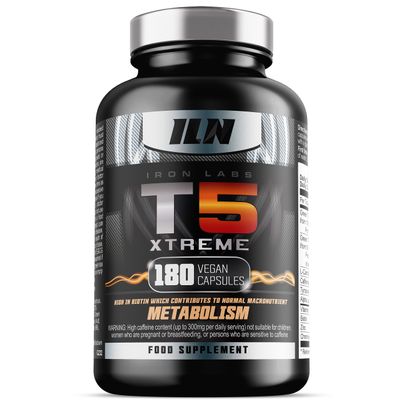 Iron Labs T5 Xtreme for Men and Women Keto Diet Friendly Plus Green Tea Extract, L Carnitine and Caffeine High in Chromium for Macronutrient Metabolism 180 Vegetarian Capsules