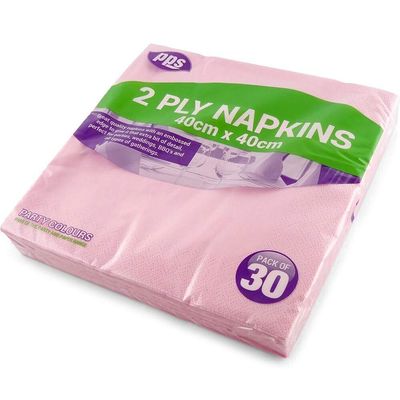 30 LUXURY 2 PLY PINK PAPER DINNER NAPKINS - 40cm x 40cm Ideal for weddings, christenings, parties, bbq's etc