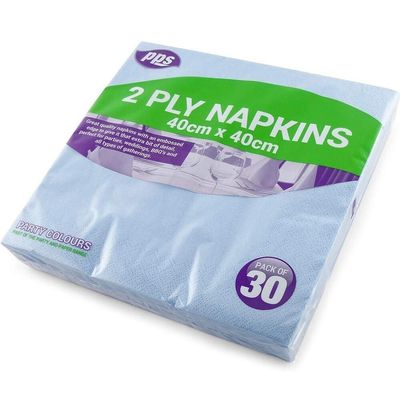 30 LUXURY 2 PLY LIGHT BLUE PAPER DINNER NAPKINS - 40cm x 40cm Ideal for weddings, christenings, parties, bbq's etc