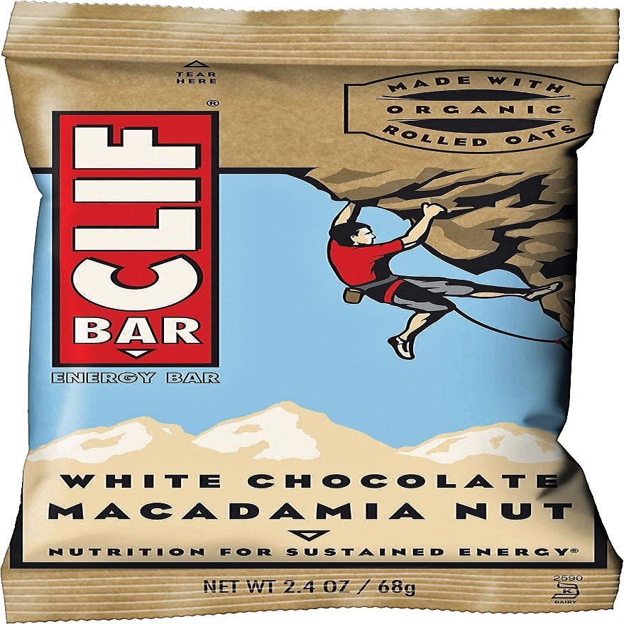 Energy Bar, White Chocolate Macadamia Nut, 12 Bars - Clif Bar - UK Seller