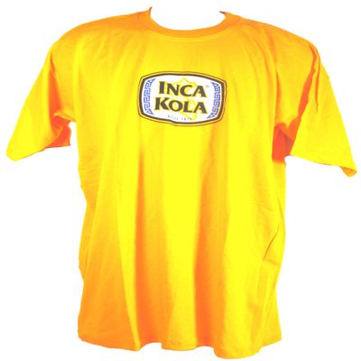 inca kola South American Popular Soft Drinks Brand Tshirt (Large- 44 Yellow