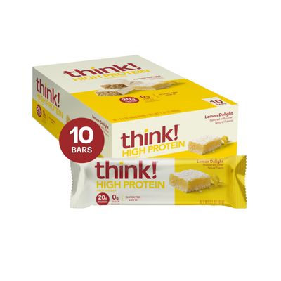 Think Products Think Thin High Protein Bar, Lemon Delight, 10 (2.1 oz) bars