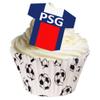 12 X Sugar free cake decorations - Paris Saint Germain FC Football Shirt Wafer Toppers view 1