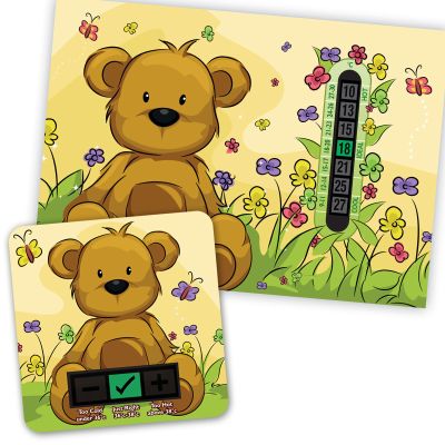 A5 Beige Bear Room Thermometer and Bear Bath Thermometer Set