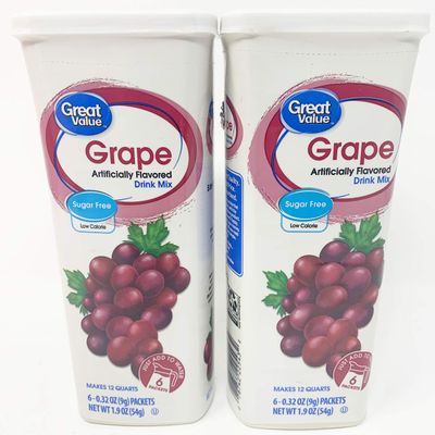 Great Value: Grape Drink Mix, 1.9 Oz - 6 Packets (Pack of 2) by Great Value