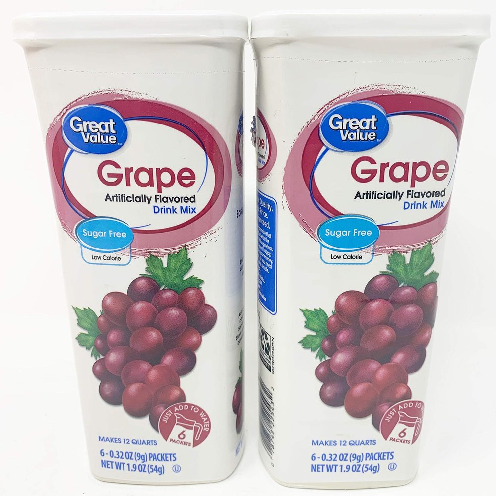 Great Value: Grape Drink Mix, 1.9 Oz - 6 Packets (Pack of 2) by Great Value