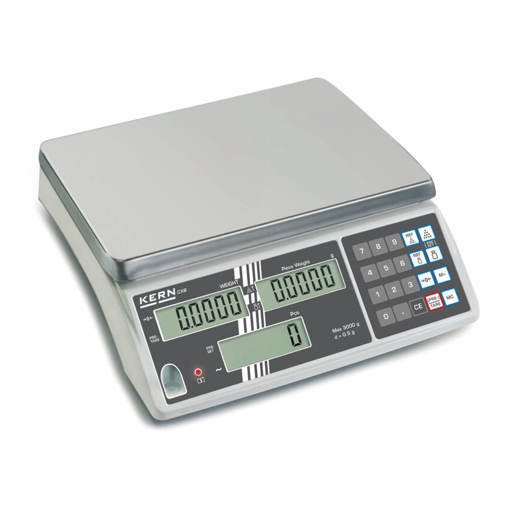 Counting balanc with EC type approval [Kern CXB 30K10NM] Entry level model in professional counting, Weighing Range [Max]: 30 kg, Readout [d]: 10 g, Reproducibility: 10 g, Linearity: 20 g