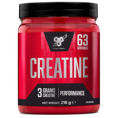 BSN DNA Creatine Monohydrate Powder, Sports Nutrition Pre Workout and Post Workout Supplement, to support and performance, Unflavoured, 216 g, 63 Servings