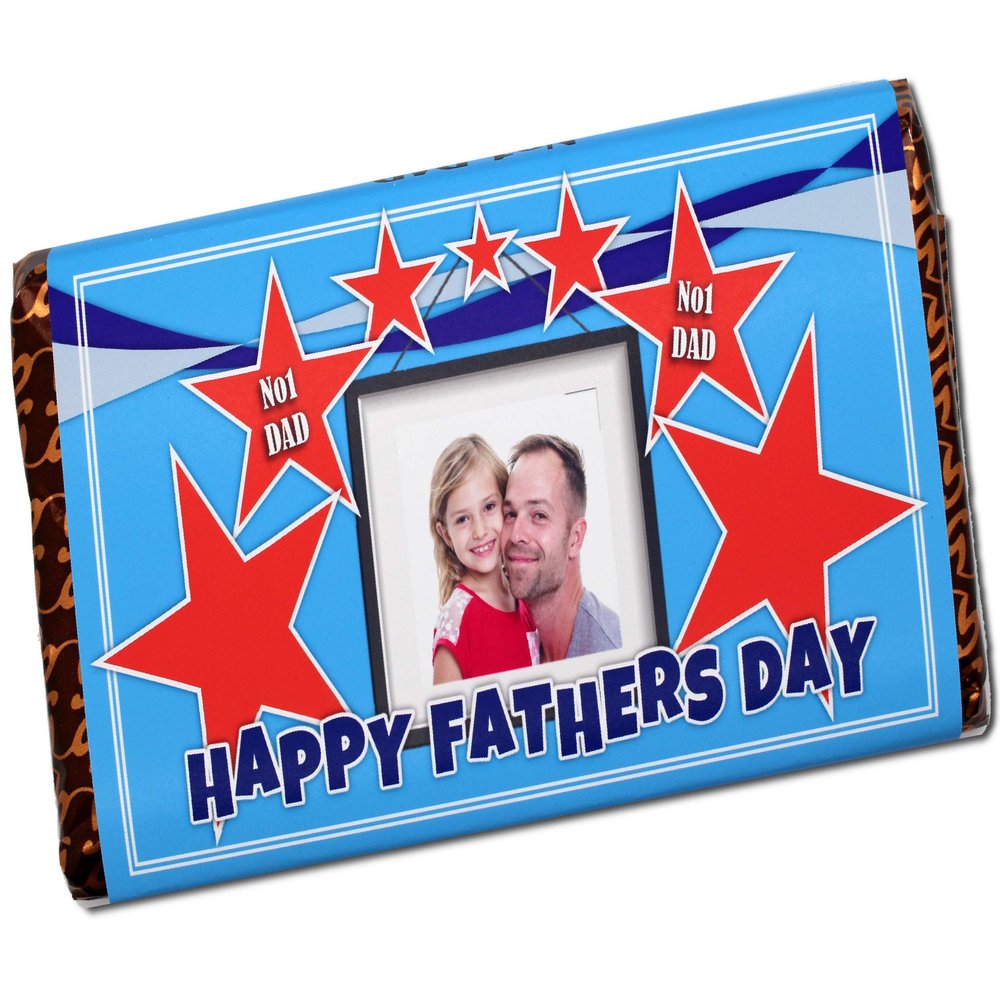Personalised Photo Happy Fathers Day Milk Chocolate Bar N62 Dad Grandad