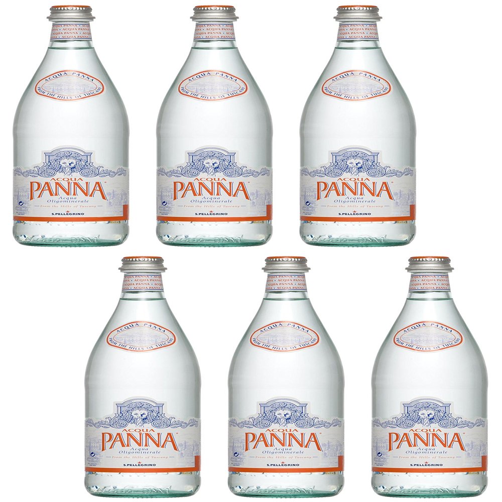 Acqua Panna: Natural Spring Water 25.36 Fluid Ounce (75cl) Glass Bottles (Pack of 6) [ Italian Import ]
