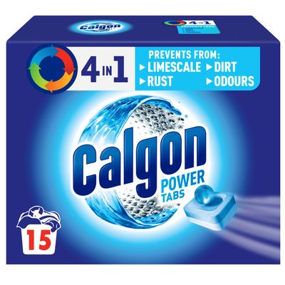 Calgon 4-in-1 Washing Machine Cleaner and Water Softener Tablets, Removes Limescale & Odours, Deep Clean, Units: 15 Tablets, Pack of 1 (Packaging May Vary)