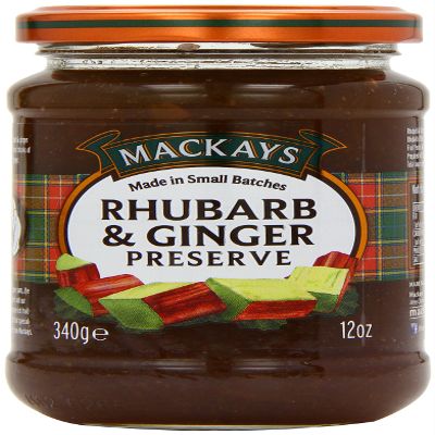 Mackays Rhubarb and Ginger Preserve, 340 gram, Pack of 6