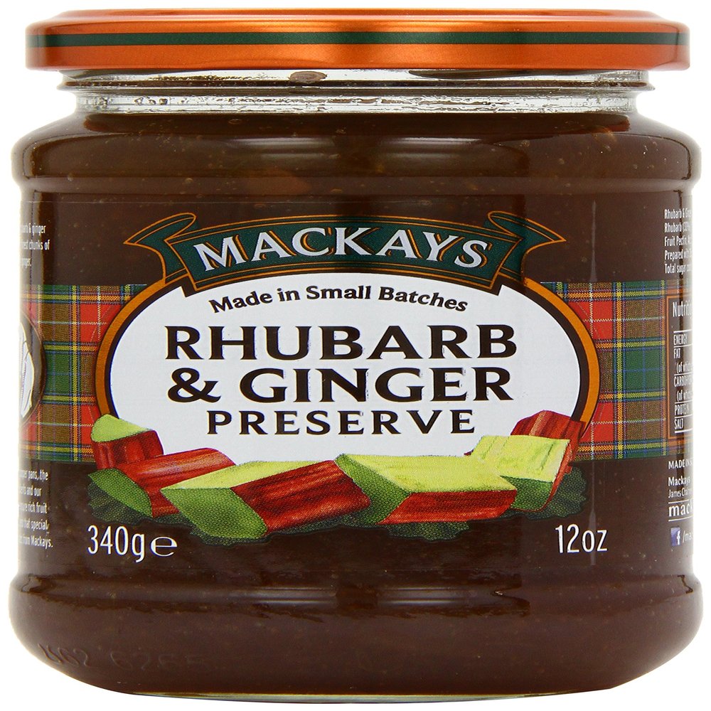 Mackays Rhubarb and Ginger Preserve, 340 gram, Pack of 6