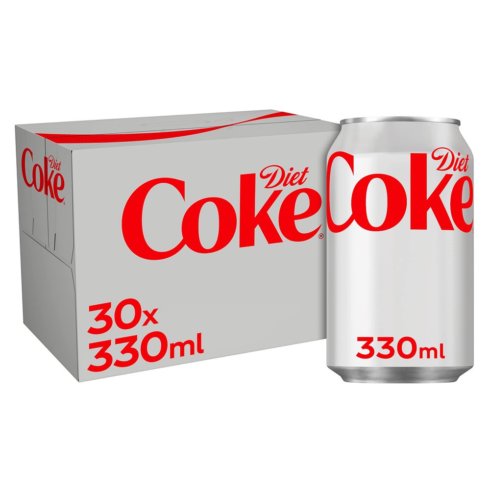 Diet Coke Cans, Cola, 330 ml, Pack of 30