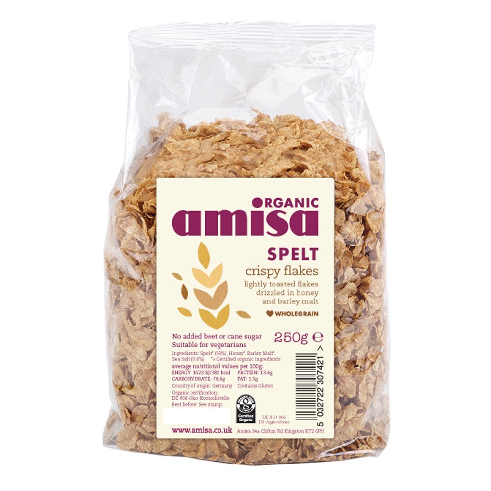 Amisa Organic Crispy Spelt Flakes 250 g (Pack of 3)