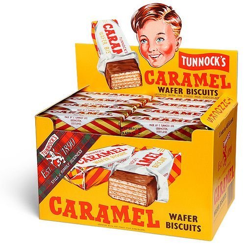 Tunnock Milk Chocolate Coated Caramel Wafer Biscuits 30 g (Pack of 48)
