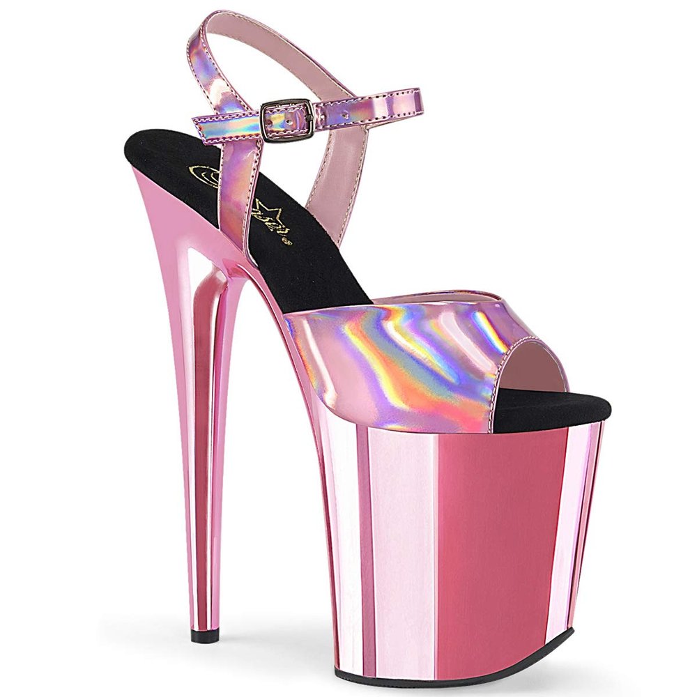 Pleaser FLAMINGO-809HG B. Pink Hologram/B. Pink Chrome UK 4 (EU 37)