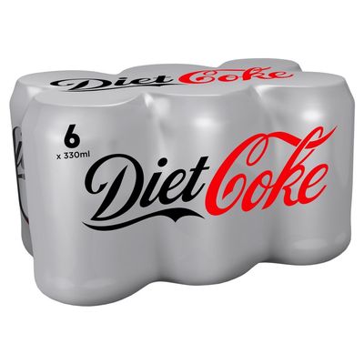 Diet Coke Can, 330ml (Pack of 6)