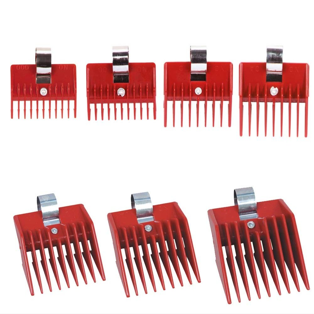 7pcs Speed O Guide Universal Clipper Comb Attachments 7 Diff Size Set (No. 000, No. 00 No. 0, No. 0a, No. 1, No. 1a, No. 2) by Speed O Guidw