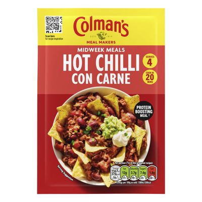 Colman's Midweek Meals Hot Chilli Con Carne Meal Maker mix perfect with white rice for a protein-boosting meal 37 g